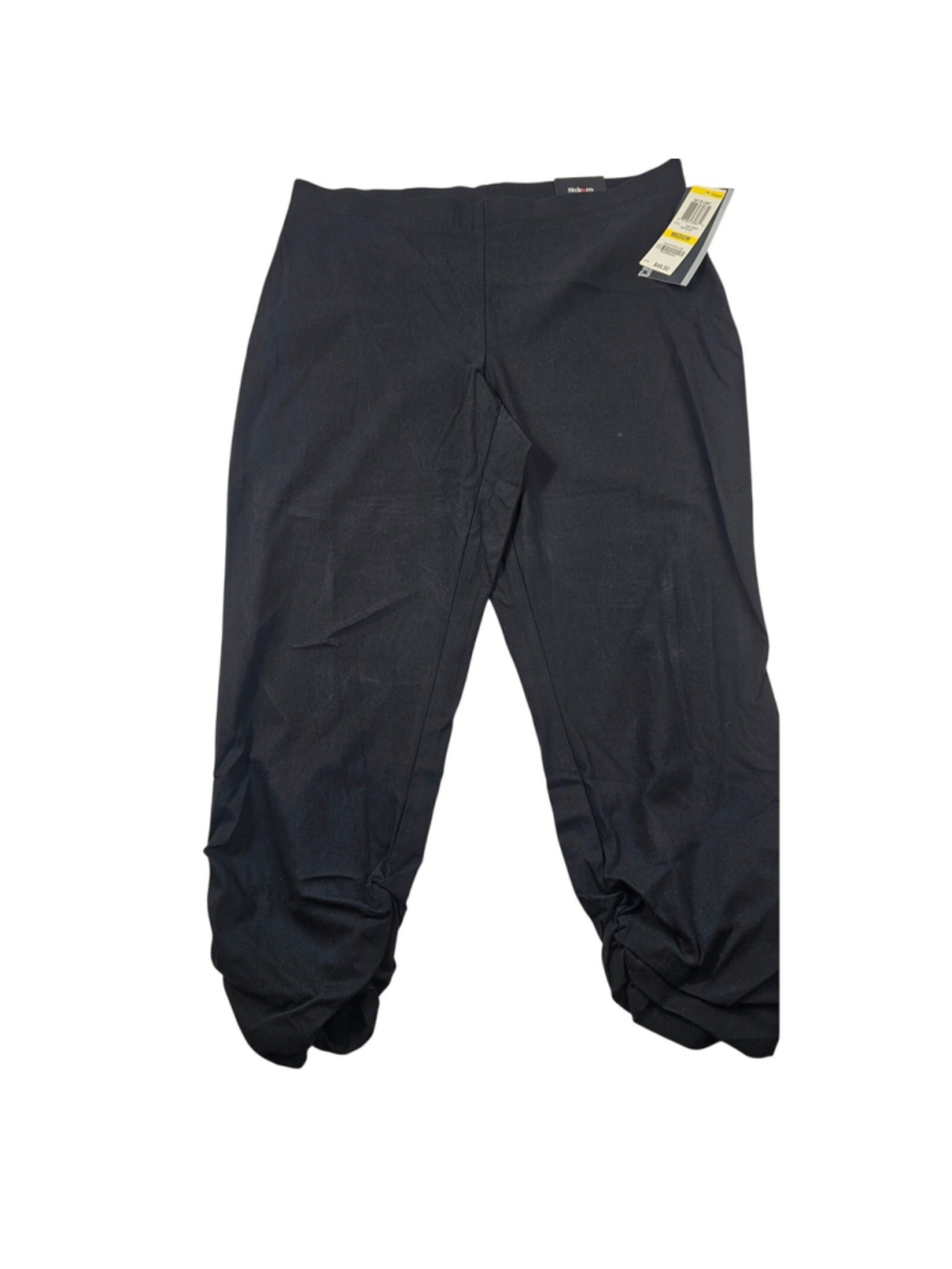 Style & Co Black Ruched Capri Pull On Pants Size Medium